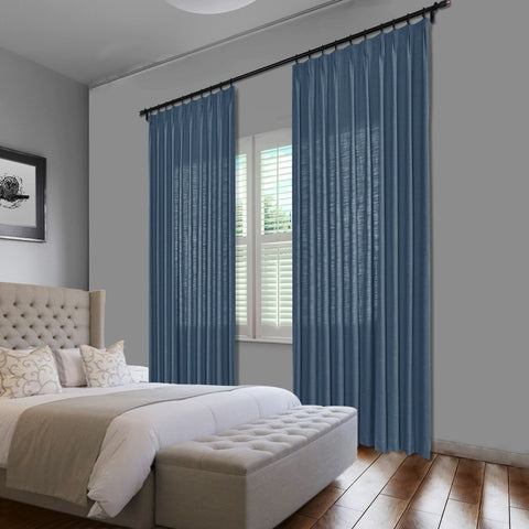 1908 Linen Blend Unlined Breathable & Natural Curtain Pinch Pleat 1 Panel