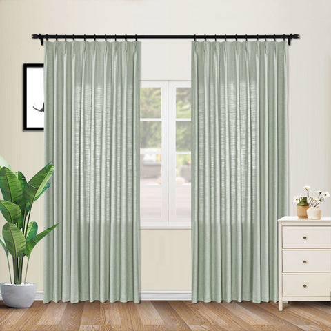 1908 Linen Blend Unlined Breathable & Natural Curtain Pinch Pleat 1 Panel