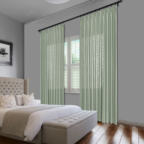1908 Linen Blend Unlined Breathable & Natural Curtain Pinch Pleat 1 Panel