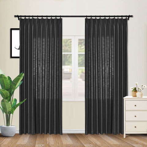 1908 Linen Blend Unlined Breathable & Natural Curtain Pinch Pleat 1 Panel