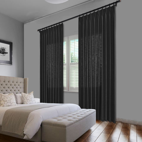 1908 Linen Blend Unlined Breathable & Natural Curtain Pinch Pleat 1 Panel