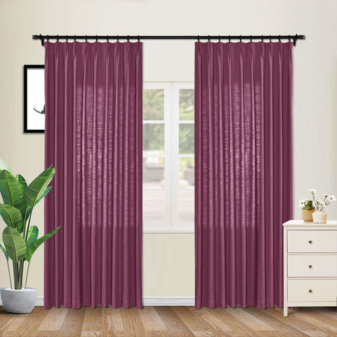 1908 Linen Blend Unlined Breathable & Natural Curtain Pinch Pleat 1 Panel