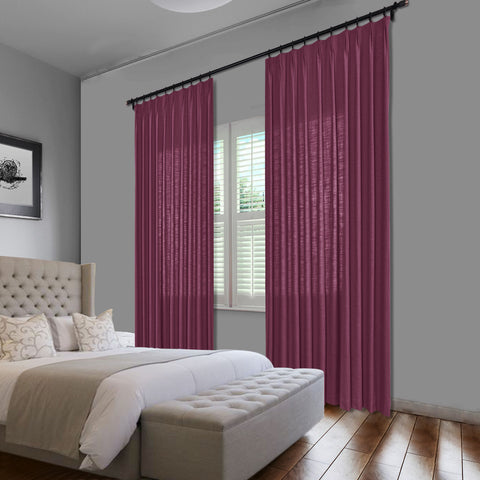 1908 Linen Blend Unlined Breathable & Natural Curtain Pinch Pleat 1 Panel