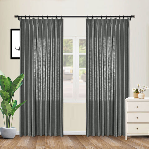 1908 Linen Blend Unlined Breathable & Natural Curtain Pinch Pleat 1 Panel