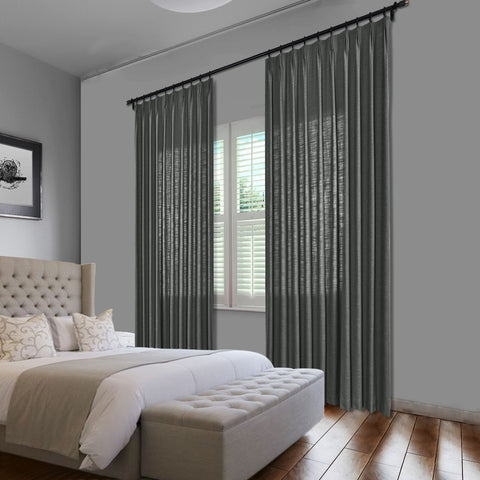 1908 Linen Blend Unlined Breathable & Natural Curtain Pinch Pleat 1 Panel