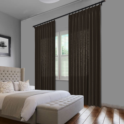 1908 Linen Blend Unlined Breathable & Natural Curtain Pinch Pleat 1 Panel