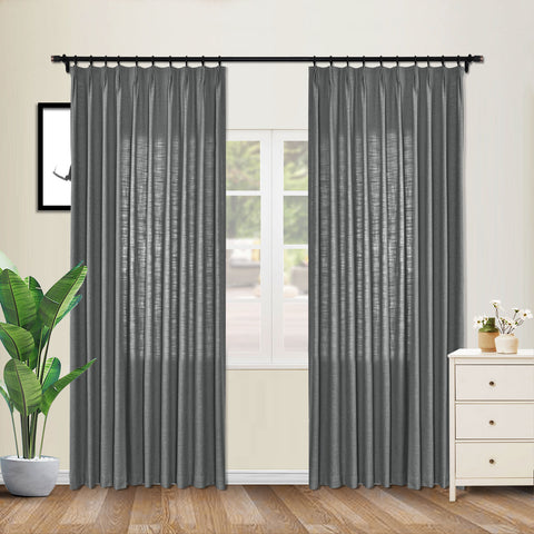 1908 Linen Blend Unlined Breathable & Natural Curtain Pinch Pleat 1 Panel