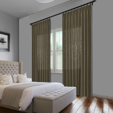 1908 Linen Blend Unlined Breathable & Natural Curtain Pinch Pleat 1 Panel