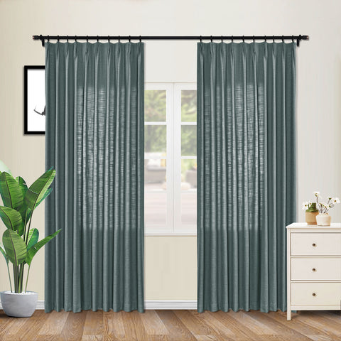 1908 Linen Blend Unlined Breathable & Natural Curtain Pinch Pleat 1 Panel