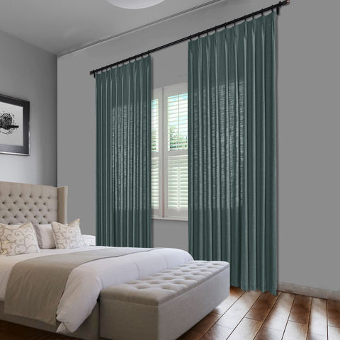 1908 Linen Blend Unlined Breathable & Natural Curtain Pinch Pleat 1 Panel