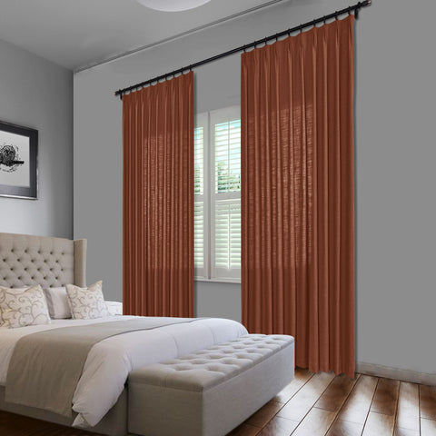 1908 Linen Blend Unlined Breathable & Natural Curtain Pinch Pleat 1 Panel