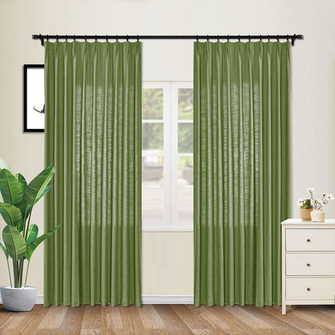 1908 Linen Blend Unlined Breathable & Natural Curtain Pinch Pleat 1 Panel