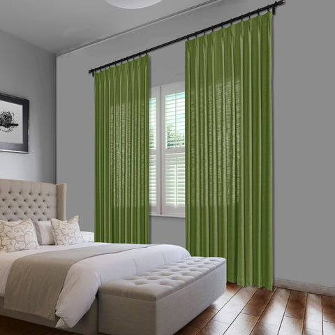 1908 Linen Blend Unlined Breathable & Natural Curtain Pinch Pleat 1 Panel