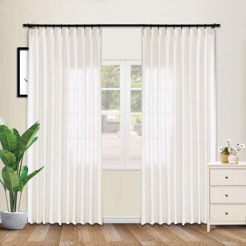 1908 Linen Blend Unlined Breathable & Natural Curtain Pinch Pleat 1 Panel