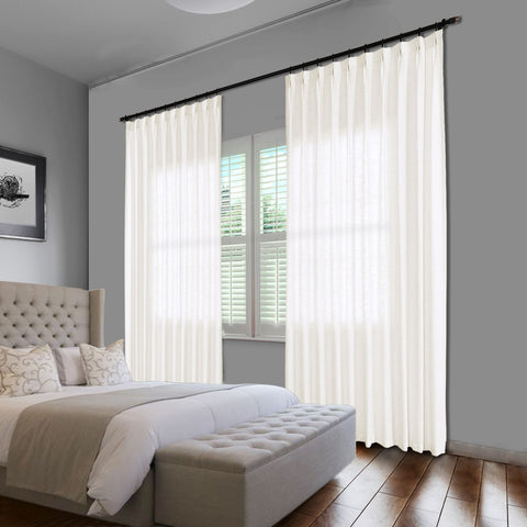 1908 Linen Blend Unlined Breathable & Natural Curtain Pinch Pleat 1 Panel