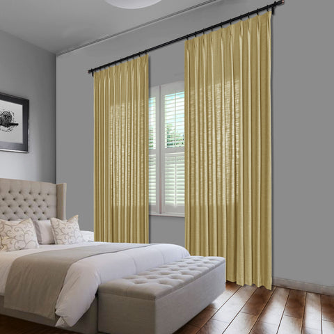 1908 Linen Blend Unlined Breathable & Natural Curtain Pinch Pleat 1 Panel