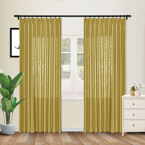1908 Linen Blend Unlined Breathable & Natural Curtain Pinch Pleat 1 Panel