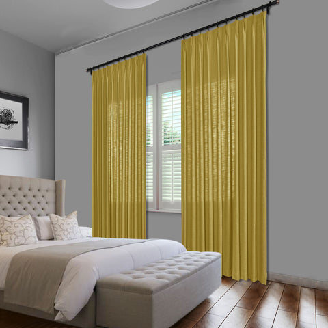 1908 Linen Blend Unlined Breathable & Natural Curtain Pinch Pleat 1 Panel