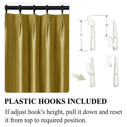1908 Linen Blend Unlined Breathable & Natural Curtain Pinch Pleat 1 Panel