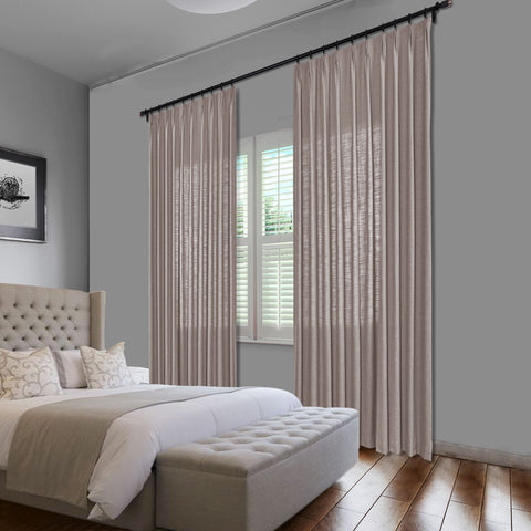 1908 Linen Blend Unlined Breathable & Natural Curtain Pinch Pleat 1 Panel