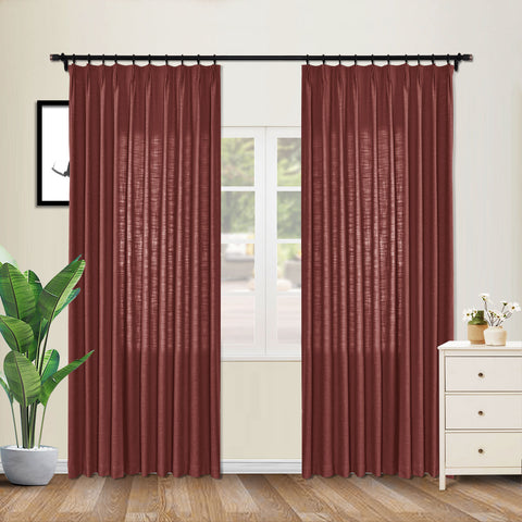 1908 Linen Blend Unlined Breathable & Natural Curtain Pinch Pleat 1 Panel