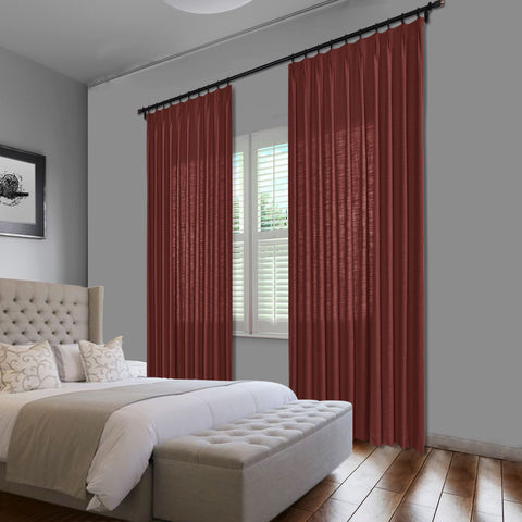 1908 Linen Blend Unlined Breathable & Natural Curtain Pinch Pleat 1 Panel