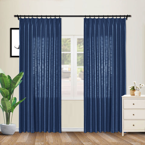 1908 Linen Blend Unlined Breathable & Natural Curtain Pinch Pleat 1 Panel