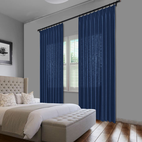 1908 Linen Blend Unlined Breathable & Natural Curtain Pinch Pleat 1 Panel
