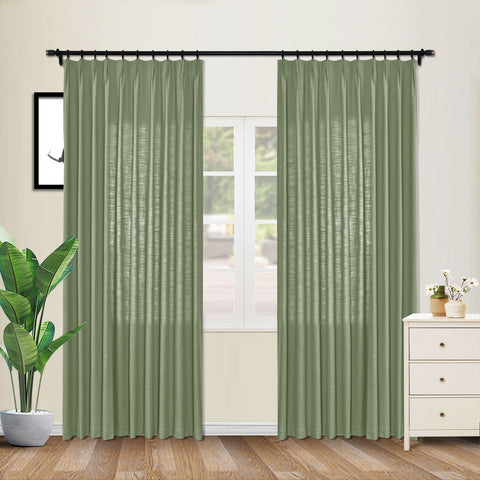 1908 Linen Blend Unlined Breathable & Natural Curtain Pinch Pleat 1 Panel