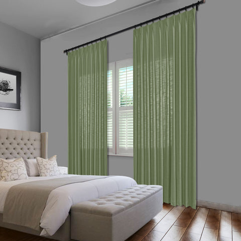 1908 Linen Blend Unlined Breathable & Natural Curtain Pinch Pleat 1 Panel