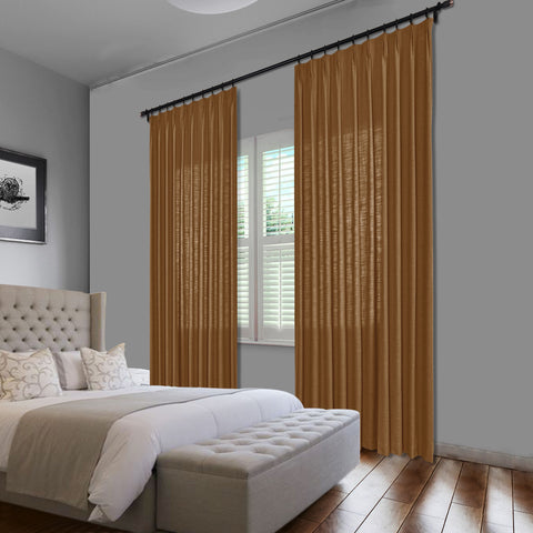 1908 Linen Blend Unlined Breathable & Natural Curtain Pinch Pleat 1 Panel