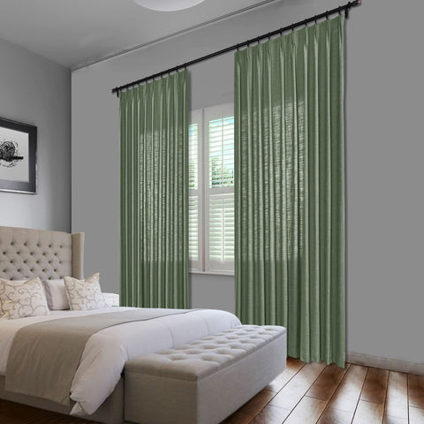 1908 Linen Blend Unlined Breathable & Natural Curtain Pinch Pleat 1 Panel