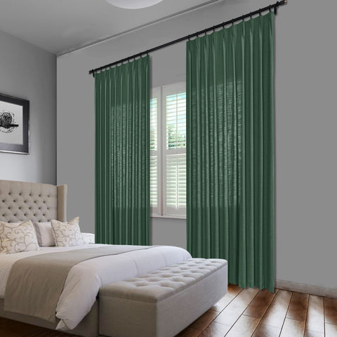 1908 Linen Blend Unlined Breathable & Natural Curtain Pinch Pleat 1 Panel