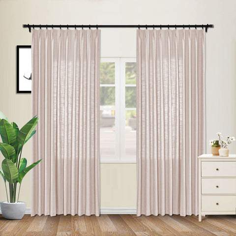 1908 Linen Blend Unlined Breathable & Natural Curtain Pinch Pleat 1 Panel