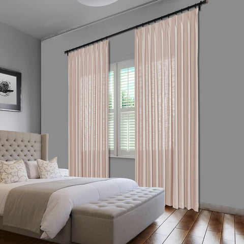 1908 Linen Blend Unlined Breathable & Natural Curtain Pinch Pleat 1 Panel