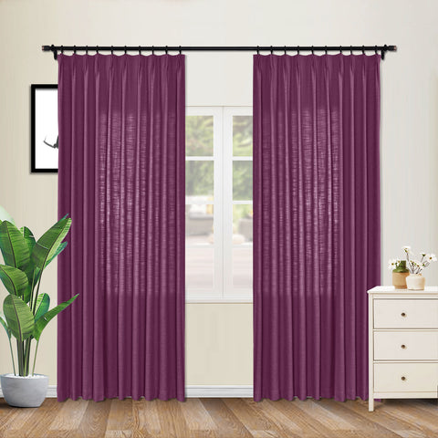 1908 Linen Blend Unlined Breathable & Natural Curtain Pinch Pleat 1 Panel