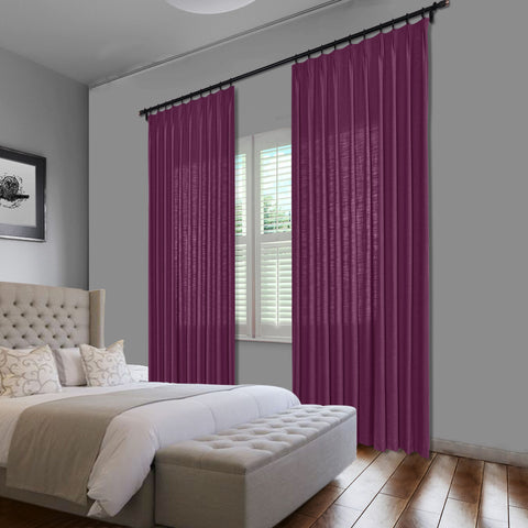 1908 Linen Blend Unlined Breathable & Natural Curtain Pinch Pleat 1 Panel