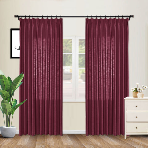 1908 Linen Blend Unlined Breathable & Natural Curtain Pinch Pleat 1 Panel
