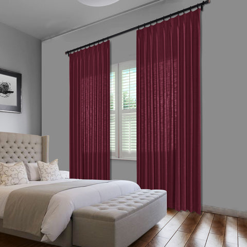 1908 Linen Blend Unlined Breathable & Natural Curtain Pinch Pleat 1 Panel
