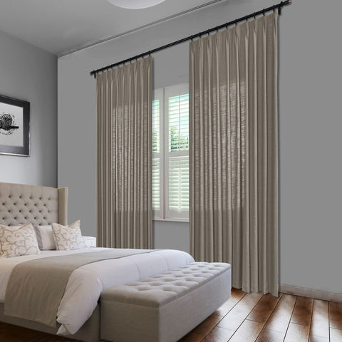 1908 Linen Blend Unlined Breathable & Natural Curtain Pinch Pleat 1 Panel