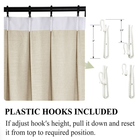 1908 Linen Blend Unlined Breathable & Natural Curtain Pinch Pleat 1 Panel