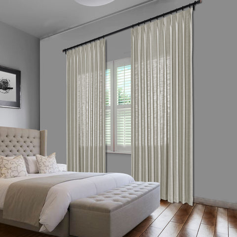 1908 Linen Blend Unlined Breathable & Natural Curtain Pinch Pleat 1 Panel
