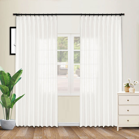 1908 Linen Blend Unlined Breathable & Natural Curtain Pinch Pleat 1 Panel