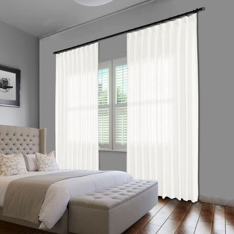 1908 Linen Blend Unlined Breathable & Natural Curtain Pinch Pleat 1 Panel