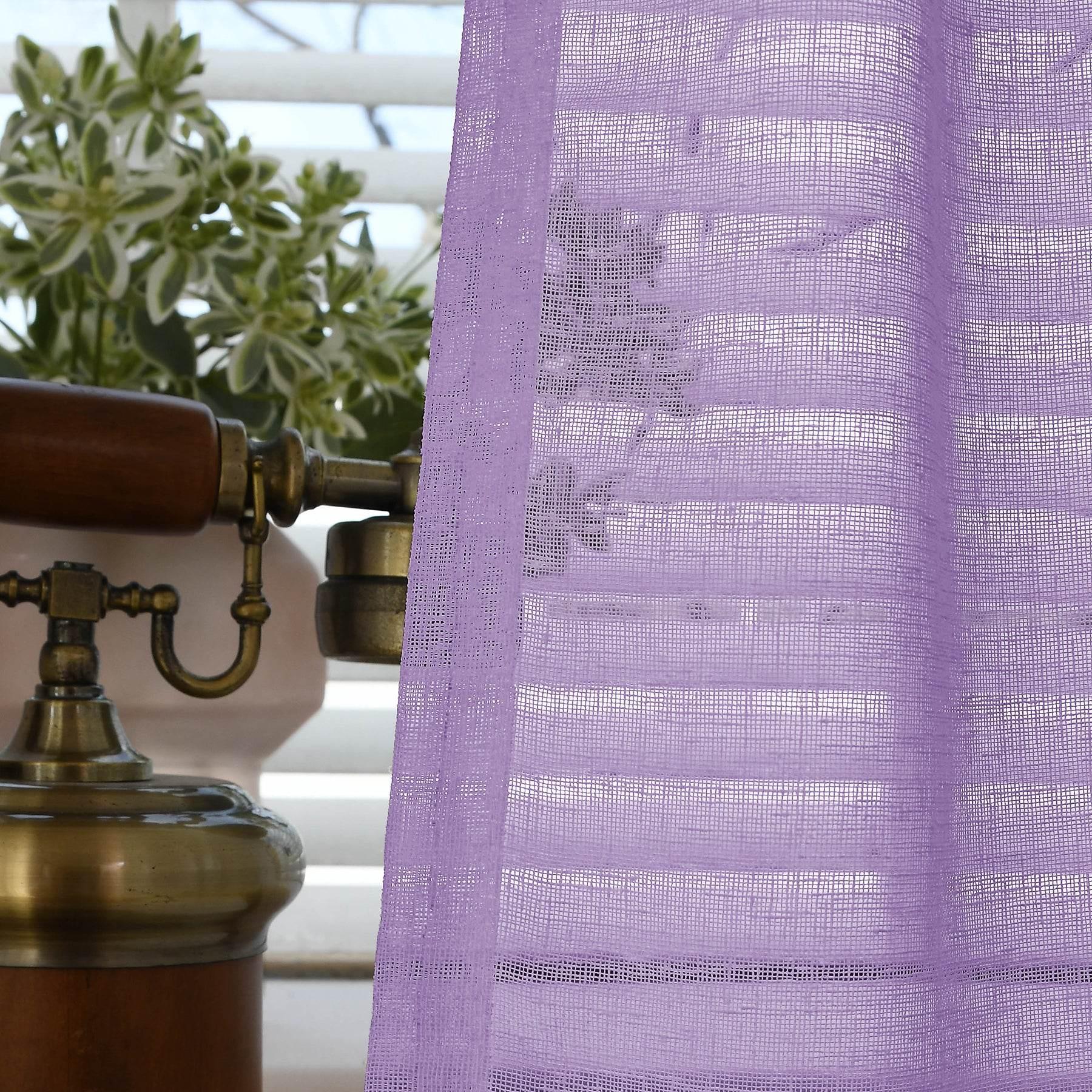 B01 Linen Textured Airy Sheer Curtain Grommet - Cololeaf -- #30 Light Grey