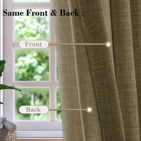 1908 Linen Blend Breathable & Natural Curtain Tab Top - Cololeaf -- #1 Beige White