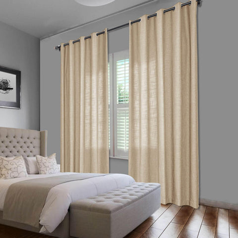 1908 Linen Blend Breathable & Natural Curtain Nickle Grommet - Cololeaf -- #1 Beige White