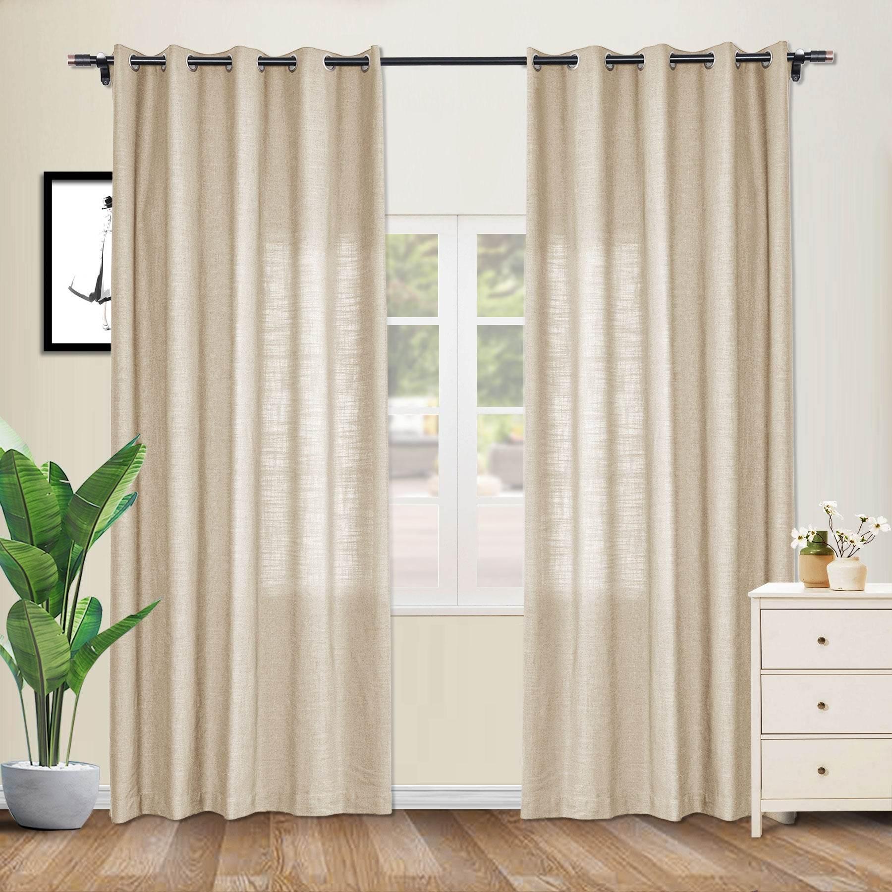 1908 Linen Blend Breathable & Natural Curtain Nickle Grommet - Cololeaf -- #1 Beige White