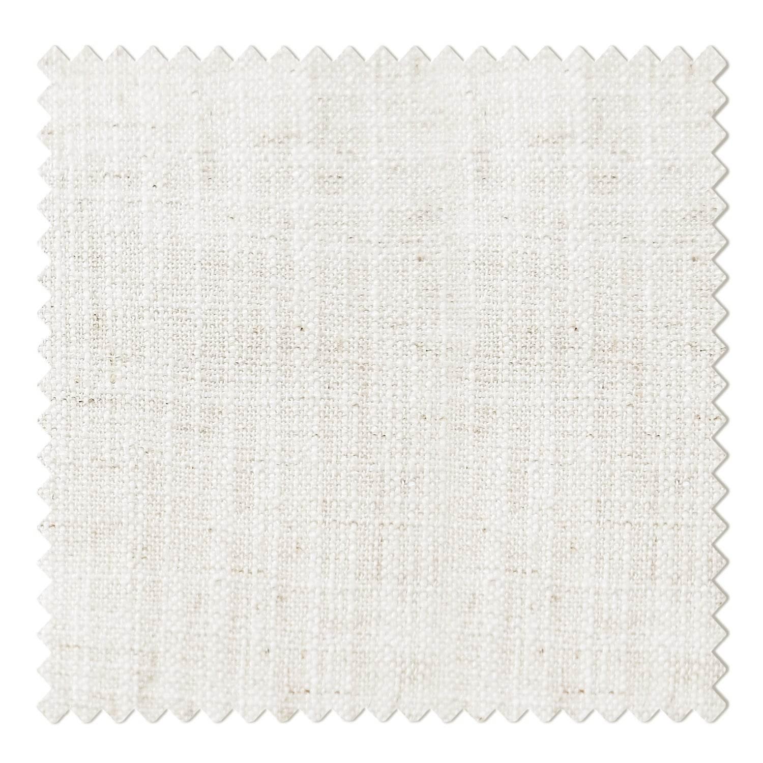 1908 Linen Blend Unlined Breathable & Natural Curtain Pinch Pleat with Trim Border - Cololeaf -- #1 Beige White