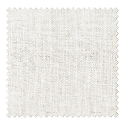 1908 Linen Blend Unlined Breathable & Natural Curtain Pinch Pleat with Trim Border - Cololeaf -- #1 Beige White